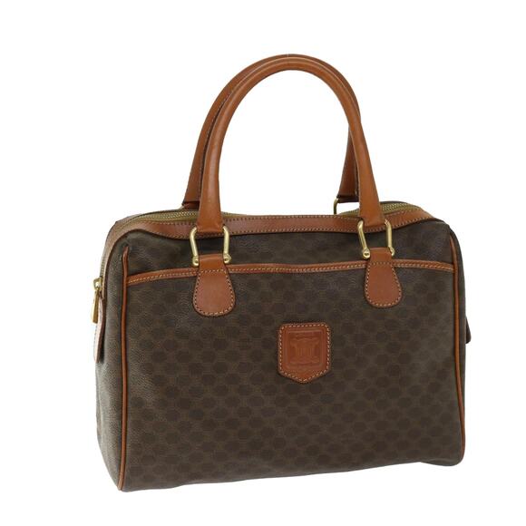 CELINE Macadam Canvas Hand Bag Pvc Brown - Picture 1 of 13